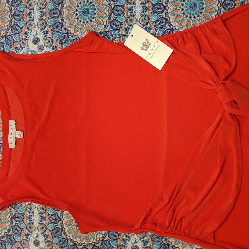 Chaus red/coral top sleeveless top - Picture 1 of 5